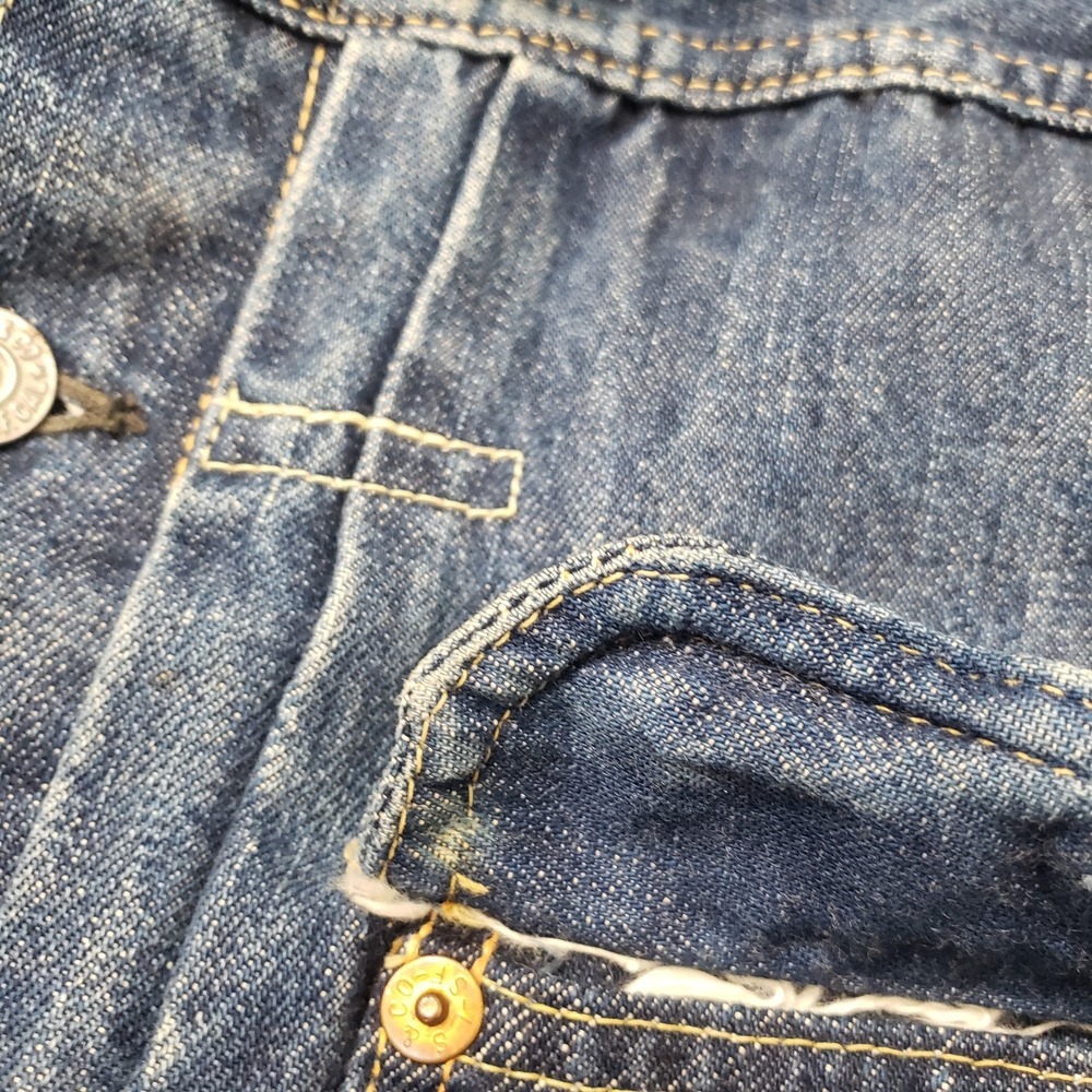 Vintage Levis Trucker Jacket Men 36 Blue Type 1 Big E Selvedge Buckle Back USA - Picture 10 of 16